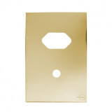 Placa p/ 1 Tomada + Furo 4x2 - Novara Glass Dourado